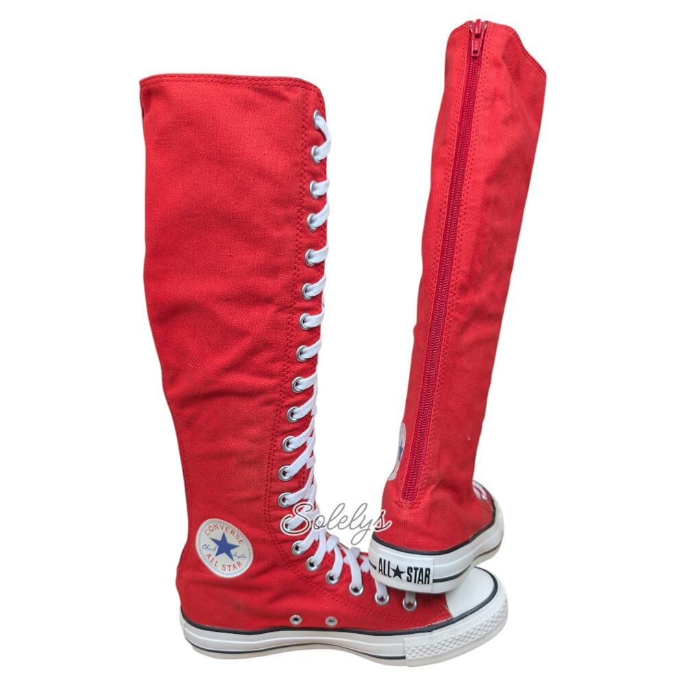 Converse 2012 CTAS XXHI Knee High Lace Up Red White Sneaker Boot Womens 7 RARE